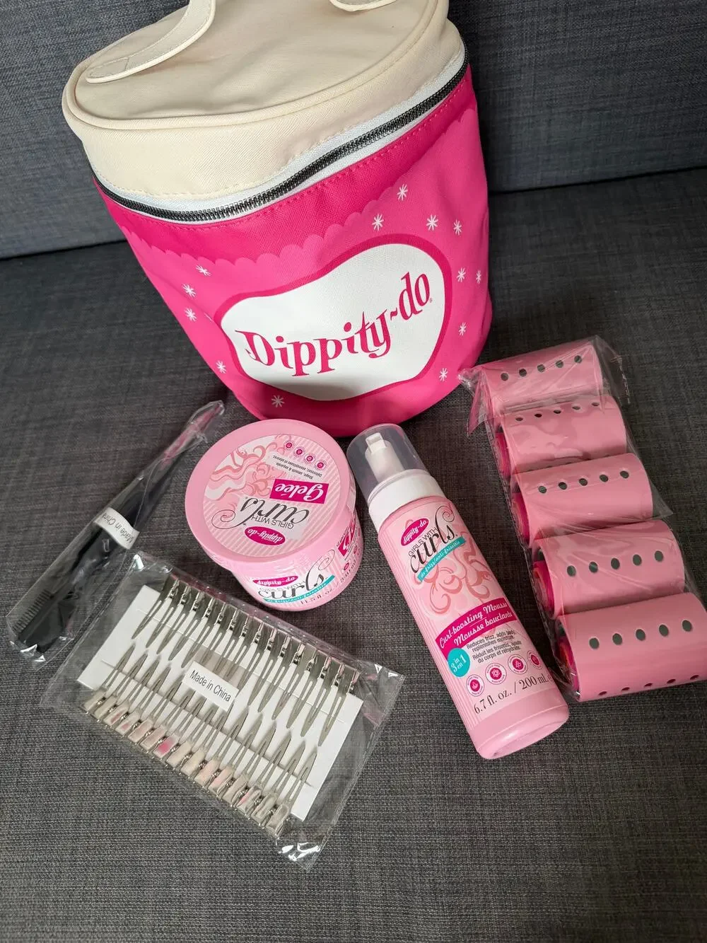 New Dippity-do Girls With Curls Hair Styling Roller Set Mousse Gelee Kit